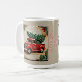 Rustic Farmhouse Red Truck Christmas Customizable  コーヒーマグカップ (正面左)
