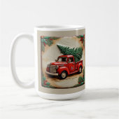 Rustic Farmhouse Red Truck Christmas Customizable  コーヒーマグカップ (左)