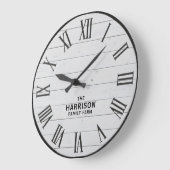 Rustic Farmhouse Roman Numeral Wall Clock ラージ壁時計 (傾斜)