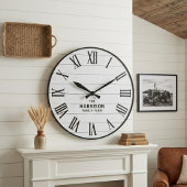 Rustic Farmhouse Roman Numeral Wall Clock ラージ壁時計