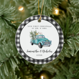 Rustic Farmhouse Truck | ファーストクリスマス Mr & Mrs セラミックオーナメント