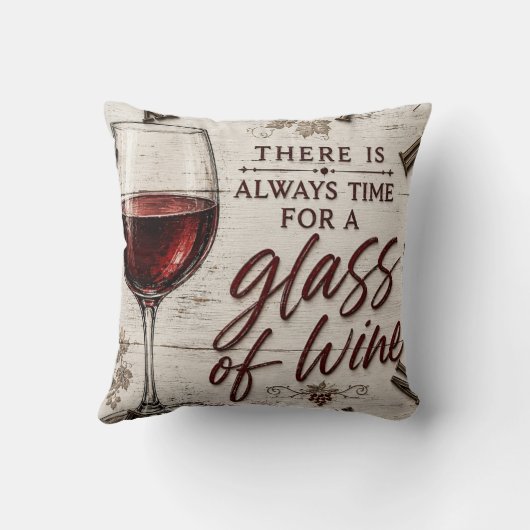 Rustic Farmhouse Wine Lover Gift クッション (裏面)