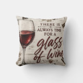 Rustic Farmhouse Wine Lover Gift クッション (正面)