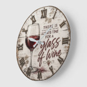 Rustic Farmhouse Wine Lover Gift ラージ壁時計 (傾斜)