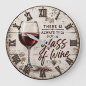 Rustic Farmhouse Wine Lover Gift ラージ壁時計 (正面)