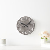 Rustic Farmhouse Wood Wall Clock | Large Numbers | ラウンド壁時計 (ホーム)
