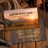 Rustic Farming Cattle Ranch Farm Business Card 名刺