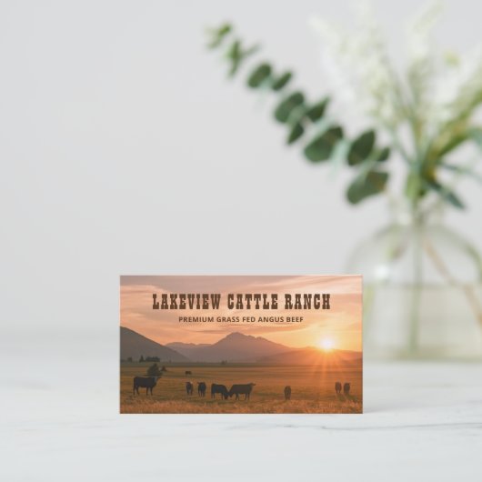 Rustic Farming Cattle Ranch Farm Business Card 名刺 (スタンド正面)