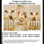 Rustic Farmyard Cow Rooster Pig FD1 Decoupage 薄葉紙