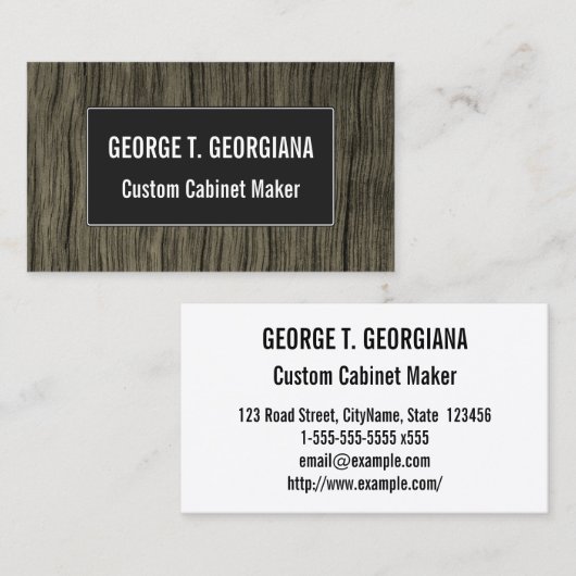 Rustic Faux Wood Look Pattern Business Card 名刺 (正面/裏面)