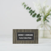 Rustic Faux Wood Look Pattern Business Card 名刺 (スタンド正面)