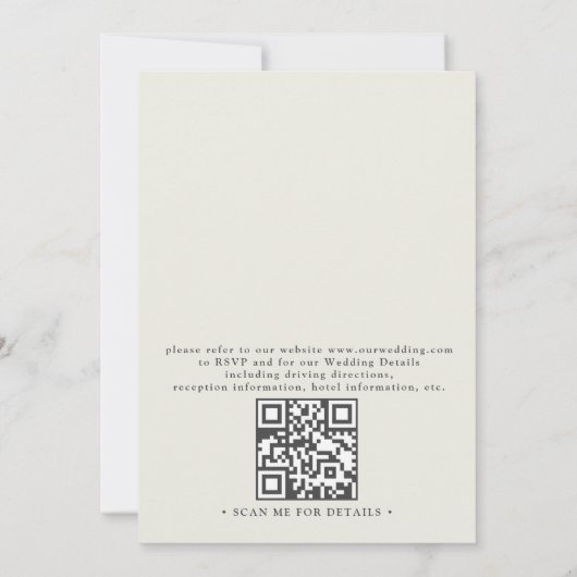 Rustic Fern Forest Greenery Modern QR Code Wedding 招待状 (裏面)