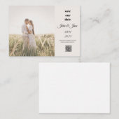 Rustic Field Photo Save the Date with QR Code ノートカード (正面/裏面)