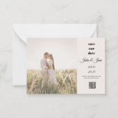 Rustic Field Photo Save the Date with QR Code ノートカード (正面)