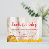 Rustic Fiesta Books for Baby Card | Neutral Taco エンクロージャーカード (スタンド正面)