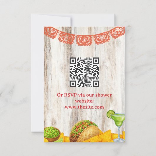 Rustic Fiesta RSVP Card with Optional QR Code (裏面)