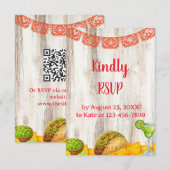 Rustic Fiesta RSVP Card with Optional QR Code (正面/裏面)