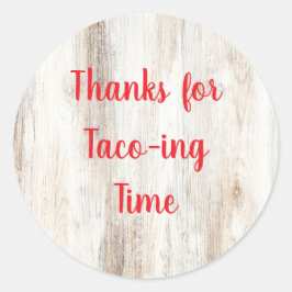 Rustic Fiesta Shower Favor Stickers | Thank You ラウンドシール