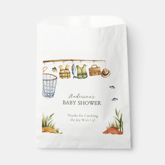 Rustic Fishing Baby Boy Party Gift Bag フェイバーバッグ (正面)