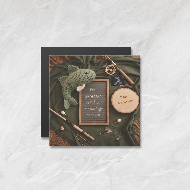 Rustic Fishing dad gift Pregnancy Announcement  (クリエイターアップロード済み)