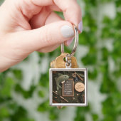 Rustic fishing Pregnancy Announcement dad keepsake キーホルダー (手)