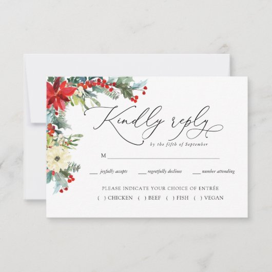 Rustic Floral | ウィンターボタニカル ウェディング RSVP (正面)