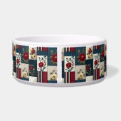 Rustic Floral and Geometric Patchwork Design ボウル (裏面)