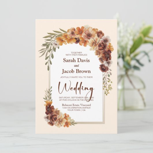 Rustic+Floral+Arch+Wedding 招待状 (スタンド正面)