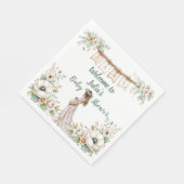 Rustic Floral Baby Shower  スタンダードランチョンナプキン (角)