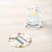 Rustic Floral Baby Shower ペーパーコースター (インサイチュ)