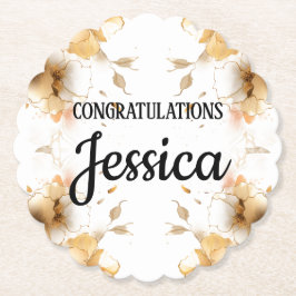 Rustic Floral Baby Shower ペーパーコースター