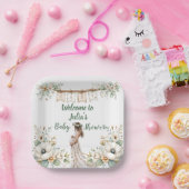 Rustic Floral Baby Shower  ペーパープレート (パーティー)