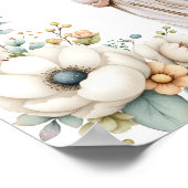 Rustic Floral Baby Shower ポスター (角)