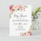 Rustic Floral Baby Shower 招待状 (スタンド正面)