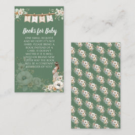 Rustic Floral Baby Shower Books for Baby エンクロージャーカード