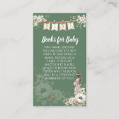 Rustic Floral Baby Shower Books for Baby エンクロージャーカード (正面)