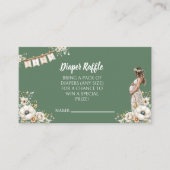 Rustic Floral Baby Shower Diaper Raffle   エンクロージャーカード (正面)