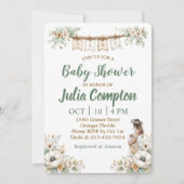 Rustic Floral Baby Shower Invitation  シーズンカード (正面)