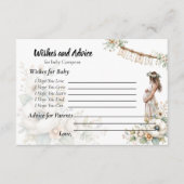 Rustic Floral Baby Shower Wishes and Advice エンクロージャーカード (正面)