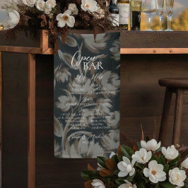 Rustic Floral Bar Menu Wedding Reception Decor 横断幕