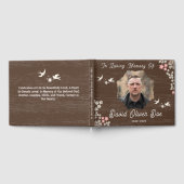 Rustic Floral Birds Custom Photo and Text Memorial ゲストブック (全面)
