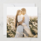 Rustic Floral Boho Blue and Beige Wedding セーブザデート (裏面)