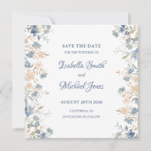 Rustic Floral Boho Blue and Beige Wedding