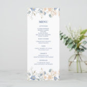 Rustic Floral Boho Blue and Beige Wedding メニュー (スタンド正面)