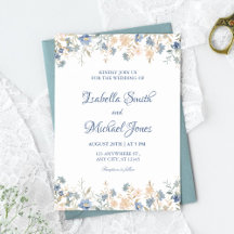 Rustic Floral Boho Blue and Beige Wedding