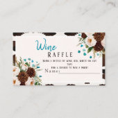 Rustic Floral Boho Wine Raffle Bridal Shower  エンクロージャーカード (正面)