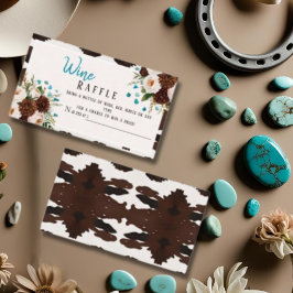Rustic Floral Boho Wine Raffle Bridal Shower  エンクロージャーカード