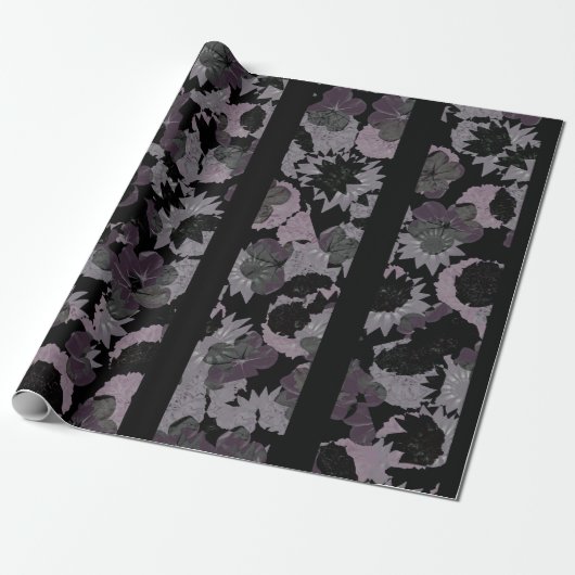 Rustic floral collage striped pattern ラッピングペーパー (アンロールド)