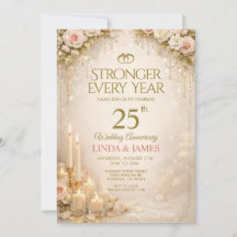 Rustic Floral Cute Wedding Anniversary Invitations