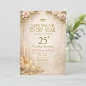 Rustic Floral Cute Wedding Anniversary Invitations 招待状 (スタンド正面)